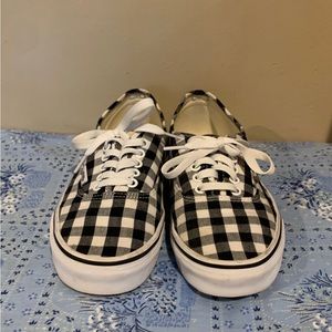 Vans Unisex Men’s (6.5) Women’s (8) Gingham Black White Lace Up Sneakers